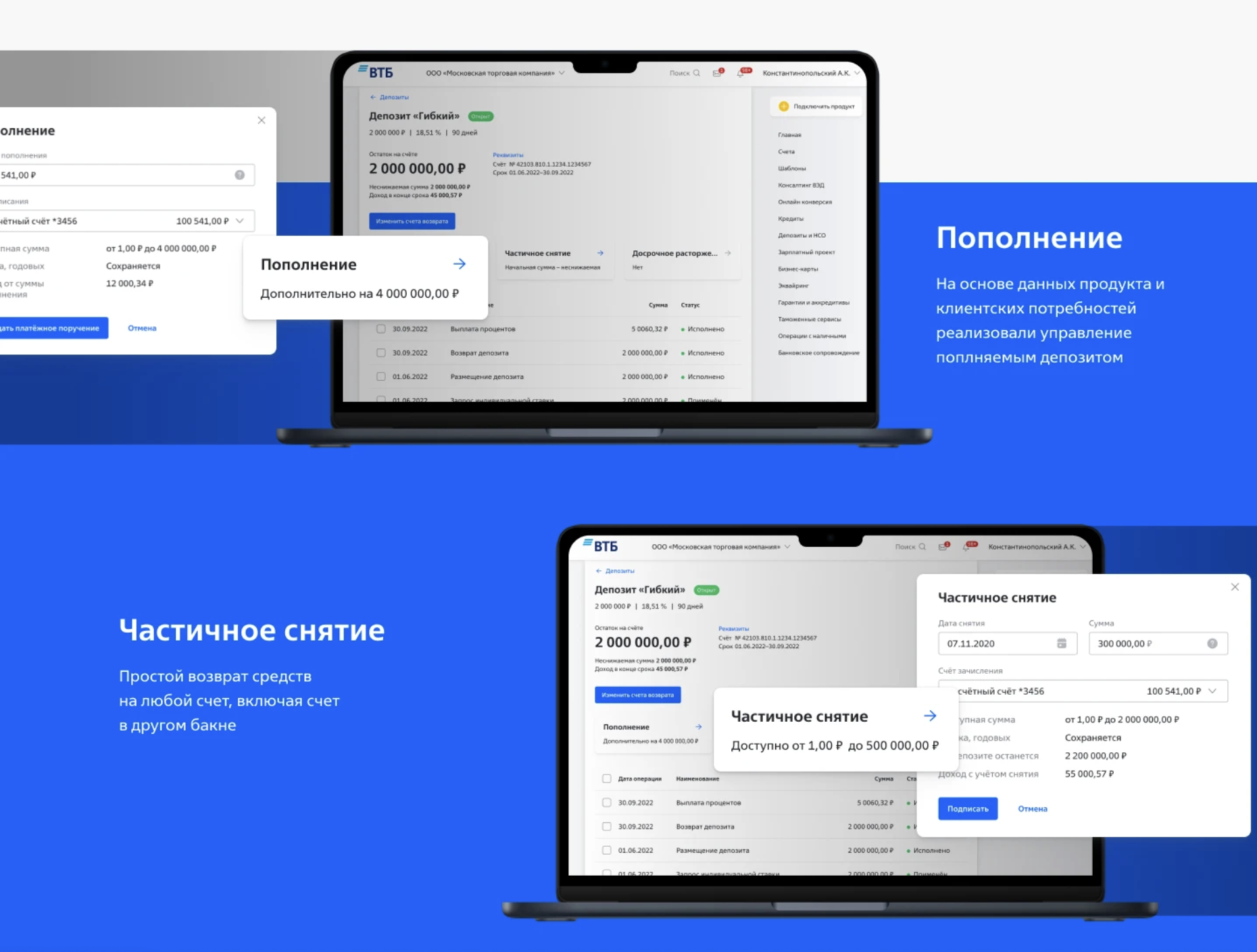 Управление депозитами